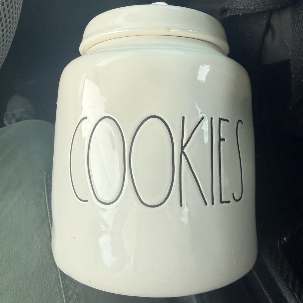 Rae Dunn White Ceramic Cookie Jar